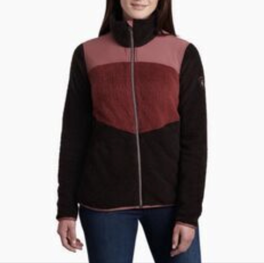 Kuhl Prism Zip Up Fleece Jacket Women's Medium Pink Maroon